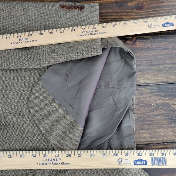Eddie Bauer Men's Sport Coat Blazer Three Button‎ Brown Herringbone Wool 46L - Picture 5 of 16